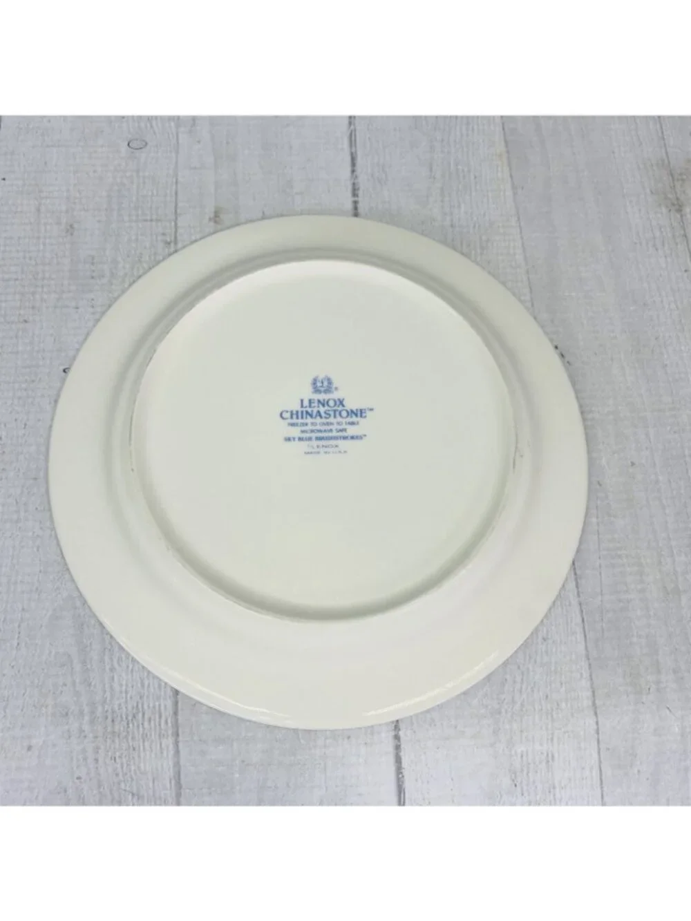 80's Lenox SKY BLUE BRUSHSTROKES Chinastone Green Blue Swirl Salad Plates Set 2